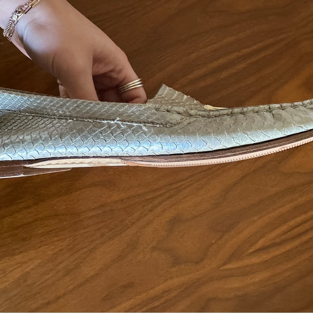 CHANEL Women's Python Silver Loafers - image 2